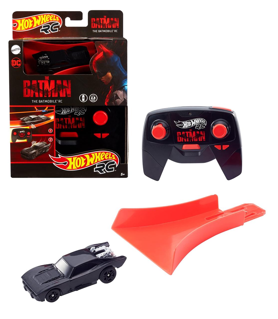 Hot Wheels RC 1:64 The Batman Batmobile Машинка на р/у с пультом автомобиль Хот Вилс Бэтмен Бэтмобиль (HBL43) - фото 7 - id-p1729434097