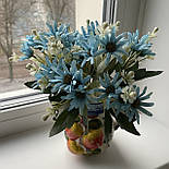 Штучні квіти Букет ромашки 28 см. блакитний, фото 3