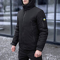 Куртка тактическая зимняя мужская Motiv до -20*С черная Куртка военная армейская с шевронами
