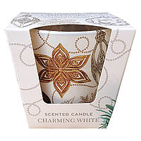 Ароматическая свеча Glamour Christmas Charming White 115г. Bartek. Польша. (12)