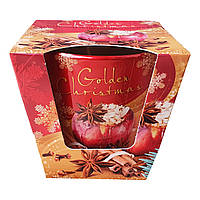 Ароматическая свеча Golden Christmas Baked Apple Witn Cinnamone And Spices 115г. Bartek. Польша. (12)