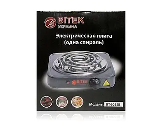 Електроплита 1 спіраль 1000Вт 138мм BITEK BT-9085B 12шт 9657