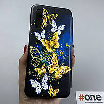 Чохол-книга для Samsung Galaxy A50s книжка з малюнком з метеликами на телефон самсунг а50с чорна R7P, фото 2