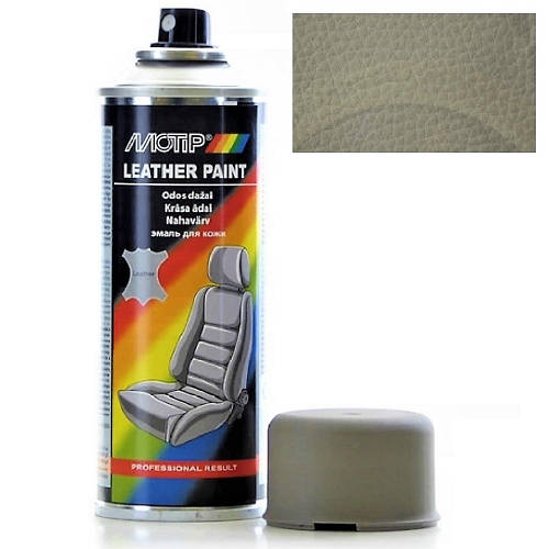 Фарба спрей для шкіри сіробежева напівматова Motip Grey Beige Semi