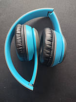 Бездротові bluetooth стерео гарнітура навушники P47 блакитні, фото 2