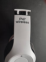 Бездротові bluetooth-стерео гарнітура навушники P47 білі, фото 2