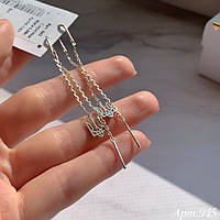 Срібні сережки протяжки Тризуб