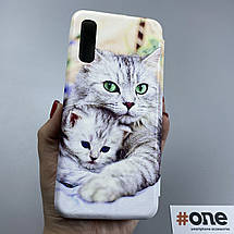 Чохол-книга для Samsung Galaxy A50s книжка з малюнком з котиками на телефон самсунг а50с біла R7P, фото 2