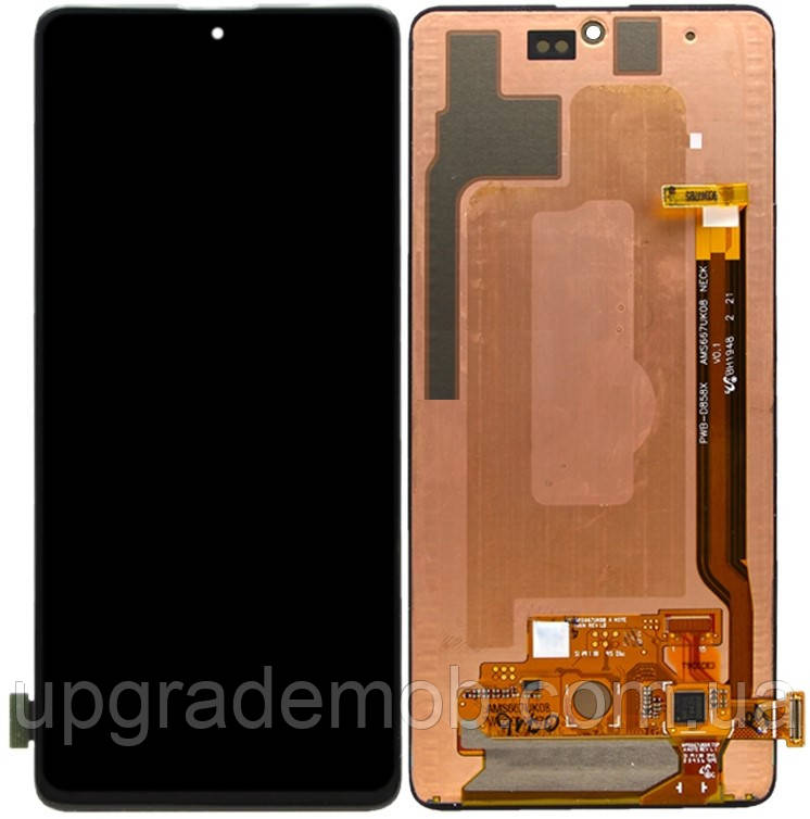 Дисплей модуль тачскрин Samsung N770 Galaxy Note 10 Lite чорний Amoled оригінал склеєне скло