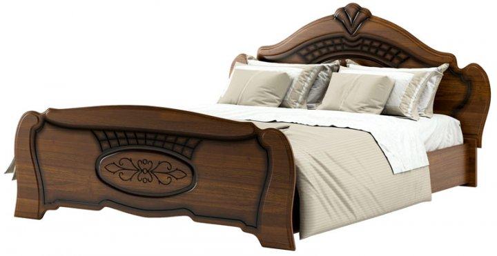 Ліжко двоспальне Катрін Світ Меблів 160х200 (без каркаса/без матраца) колір Горіх патина (з ДСП та МДФ)