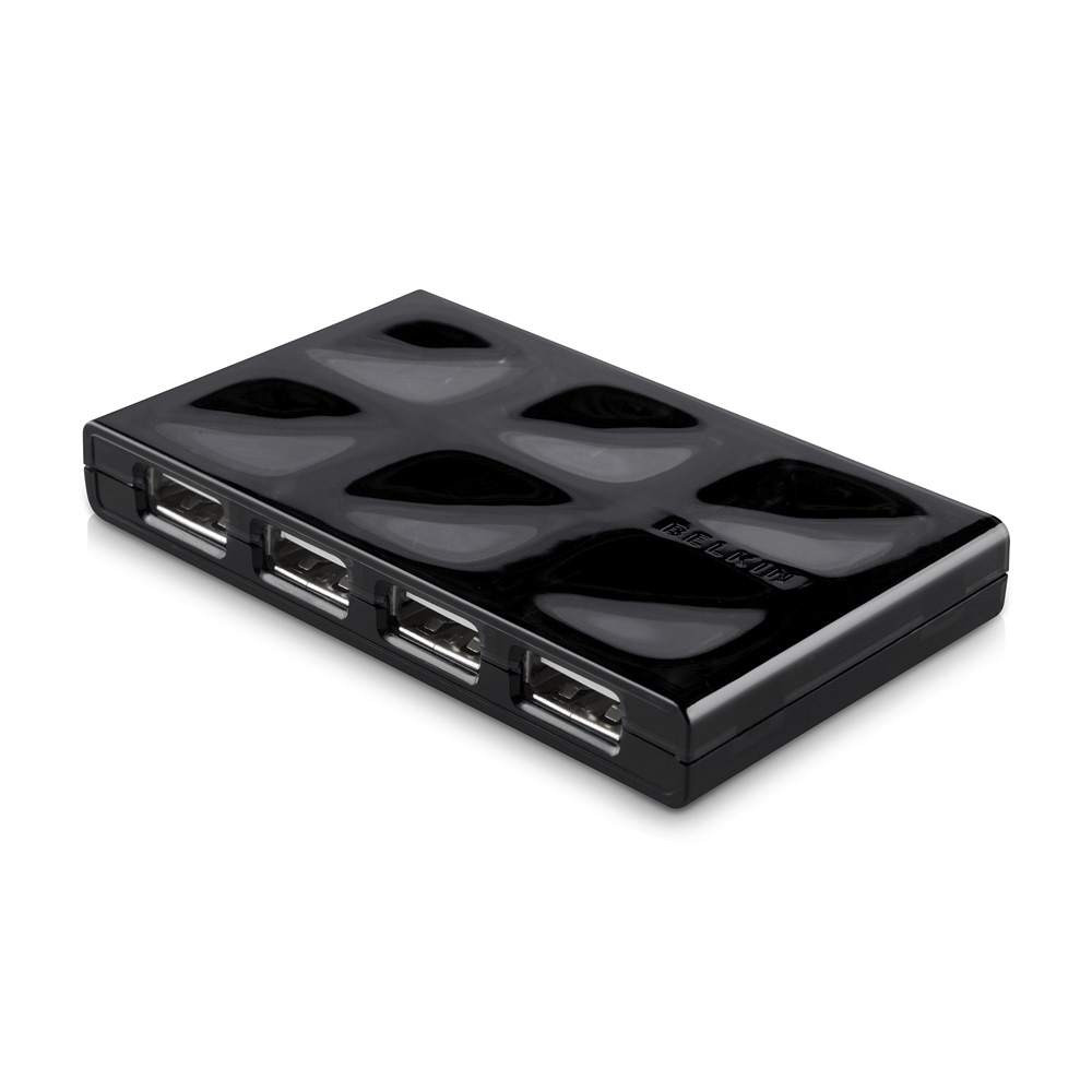 Belkin Концентратор USB 2.0, 7 портів USB Mobile Hub активний, з блоком живлення, Black  Baumar - Завжди Вчасно