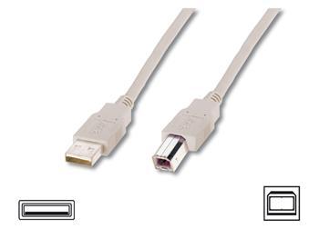 Digitus Кабель USB 2.0 (AM/BM) 3.0м, бежевий  Baumar - Завжди Вчасно