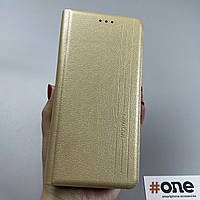 Чехол-книга для Samsung Galaxy A03 кожаная с подставкой с карманом книжка на телефон самсунг а03 золотая PRM