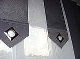 Комплект панельних шторок сірі та білий батист, фото 3