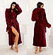 Зимовий халат із капюшоном шарпей Бордовий, фото 6
