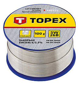 Topex Припiй олов'яний 60%Sn, проволока 1.0 мм,100 г  Baumar - Завжди Вчасно