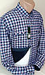 Чоловічі сорочки на флісі Hetai vd-0066 синя картата чоловіча сорочка, тепла чоловіча сорочка на флісі, фото 2