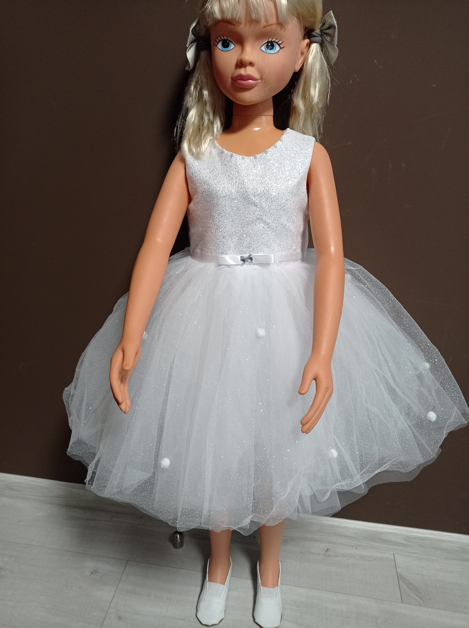 Бальна пишна сукня на ранок і свято Сніжок 2, 3, 4, 5 років біла, фото 1