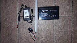 Акумулятор 12V + заряджання + лампа 30 см + регулювання потужності