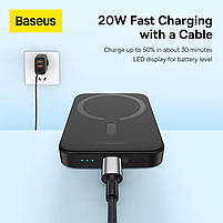 Павербанк з бездротовою зарядкою Baseus Magnetic 20W 6000mAh для iPhone 12/13/14/15 Black, фото 4