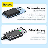 Павербанк з бездротовою зарядкою Baseus Magnetic 20W 6000mAh для iPhone 12/13/14/15 Black, фото 9