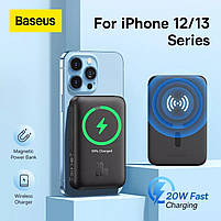 Павербанк з бездротовою зарядкою Baseus Magnetic 20W 6000mAh для iPhone 12/13/14/15 Black, фото 3