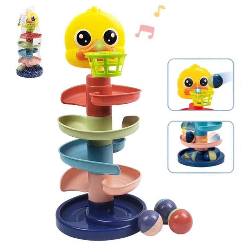 Розвиваюча гра для малюків  2295 Веселий спуск з кульками та звуковими ефектами на  5 поверхів