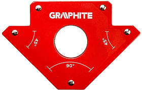 Graphite Зварювальний кутник магнітний 56H903, 122 x 190 x 25 мм, кут 45 або 90 град., сила 34 кг