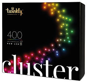 Гірлянда Smart LED Twinkly Cluster RGB 400 IP44 6м кабель чорний Baumar - Завжди Вчасно