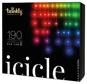 Twinkly Smart LED Гірлянда Twinkly Icicle RGB 190, Gen II, IP44, довжина 5м, кабель прозорий  Baumar - Завжди Вчасно