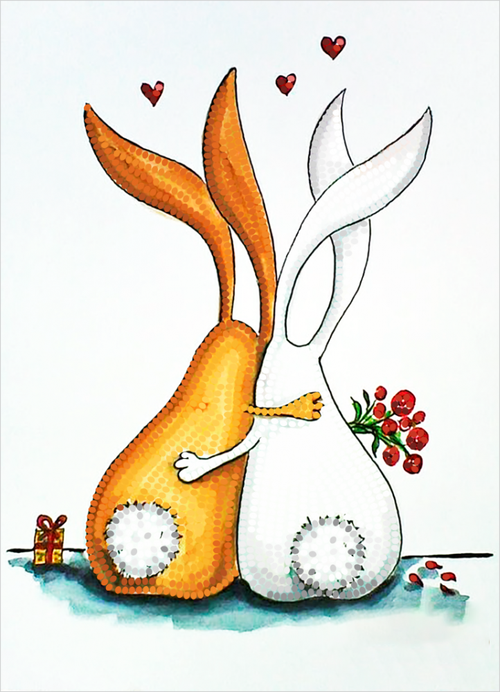 Схема Вышивки Бисером на Атласе Ушастая Парочка — Купить Недорого на ...