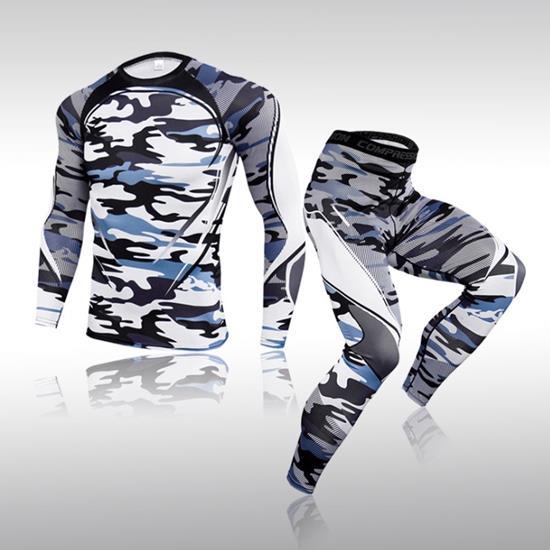 Комплект для тренировок компрессионная одежда LHPWTQ XXL камуфляж серый - фото 1 - id-p1729579815