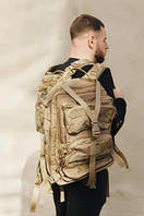 Военный рюкзак тактический вместительный, объемом 37 литров, ISARM цвет Coyote, водостойкий материал / Военный рюкзак тактический