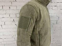 Флисовая тактическая кофта цвета Олива от BIKATEX, размер 3ХL, мужская с длинным рукавом и карманами /