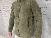 Мужская тактическая флисовая кофта цвета Олива BIKATEX, размер М, с длинным рукавом и карманами / Мужская