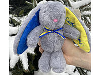 Мягкая игрушка патриотическая Заяц, кролик, серый 22см (С55801)