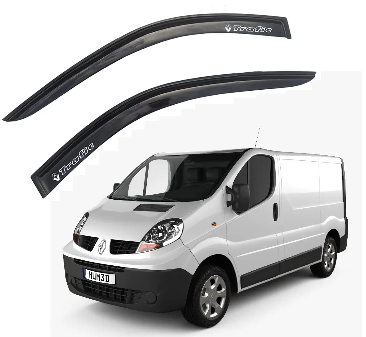 Дефлектори вікон вітровики Renault Trafic / Opel Vivaro 2001-2014 (9 см) скотч 3M Voron Glass