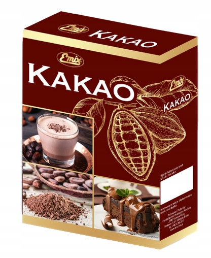 Какао-порошок натуральний темний Emix, 80 г, Польща