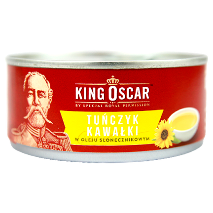 Тунець King Oskar цілісний в рослинній олії, 140 г шматками, Польща, фото 1
