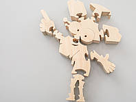 Деревянный детский фигурный пазл персонаж из мультфильма "Фиксики" Дедус 16х12 см