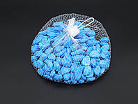 Декоративные, голубые камешки полированные для интерьеров и ландшафтов в сетке 0,5 кг, крупного размера