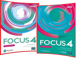 Focus 2nd edition 4. Student's+Workbook. Комплект книг з англійської мови. Підручник+Зошит. Pearson