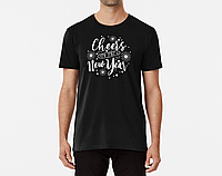 Чоловіча та жіноча Новорічна футболка з принтом Cheers new year З новим роком
