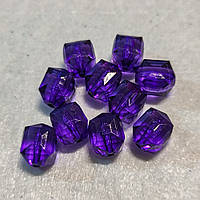 Бусины акрил прозрачные "Куб граненый" 12х15 мм Фиолетовый 50 г ~ 40 шт