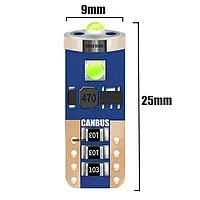 Світлодіодні авто-лампи LED для габаритів Т10 5W Canbus (з обманкою)