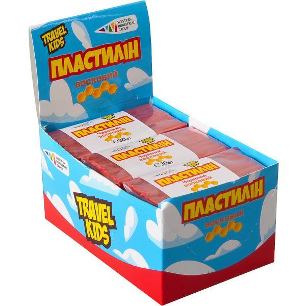 Пластилін восковий "Travel Kids" червоний 30г "Гамма" 333103