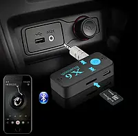 Блютуз AUX адаптер, Bluetooth AUX ресивер X6 + microSD с микрофоном.