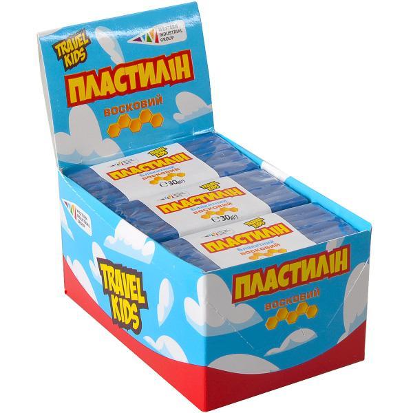Пластилін восковий "Travel Kids" блакитний 30г "Гамма" 333110
