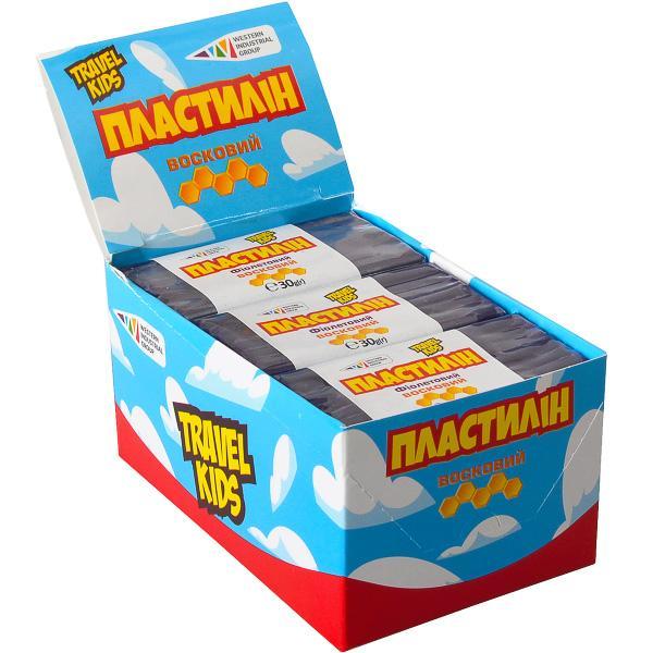 Пластилін восковий "Travel Kids" фіолетовий 30г "Гамма" 333112