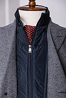 Мужское деловое приталенное пальто демисезонное с отстегивающимся воротником M